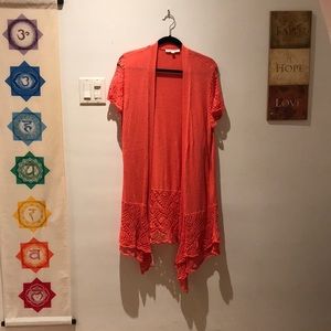 Short sleeve open long salamander sweater